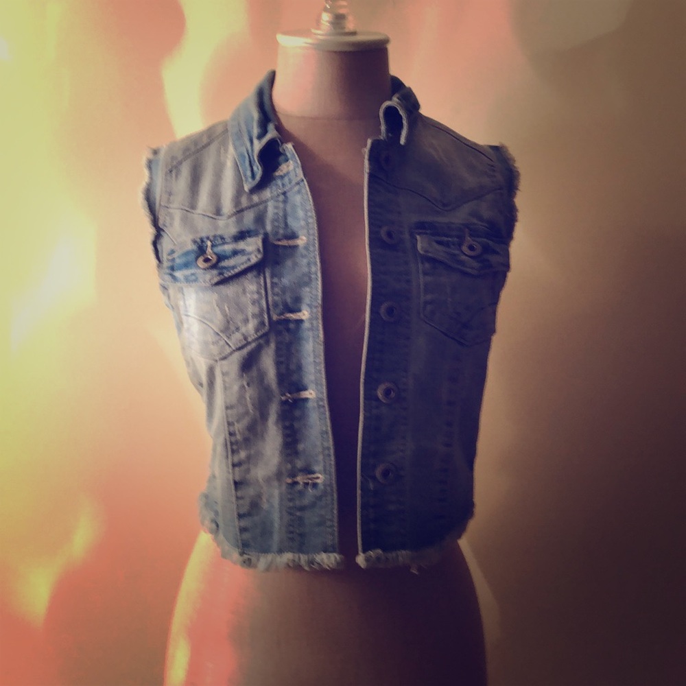 Denim Crop Top Vest